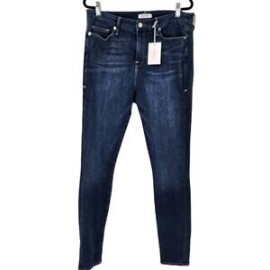 Good American Dark Wash Stretch Cotton Good Legs Skinny Jeans Size 15/33